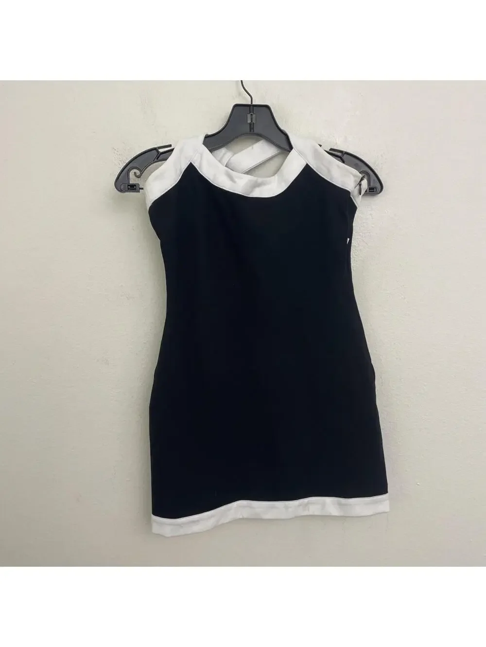 Revolve All The Ways Rosalyn Halter Mini Dress black white trim size S NWT - Picture 9 of 10